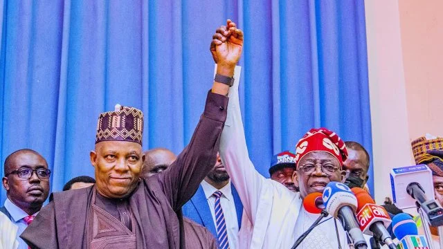 President Bola Tinubu and Vice President Kashim Shettima during an official engagement as debate grows over the APC's Muslim-Muslim ticket for the 2027 presidential election.