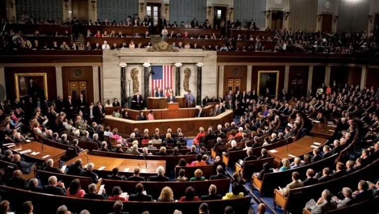 Chamber of the United States House of Representatives in Washington, DC, where lawmakers approved an amendment proposing to withhold all US aid to Nigeria pending action on violence against Christians.