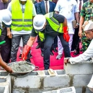 Governor Umaru Bago performs the groundbreaking ceremony for the new permanent NYSC orientation camp in Niger State.