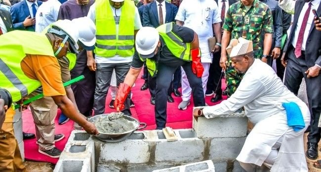 Governor Umaru Bago performs the groundbreaking ceremony for the new permanent NYSC orientation camp in Niger State.