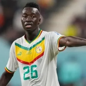 Senegal midfielder Pape Gueye reacts during a 2026 FIFA World Cup match after announcing his break from international football.