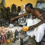 Scene from Adebiopon Village in Ogun State after an Ifa priest reportedly set himself ablaze.