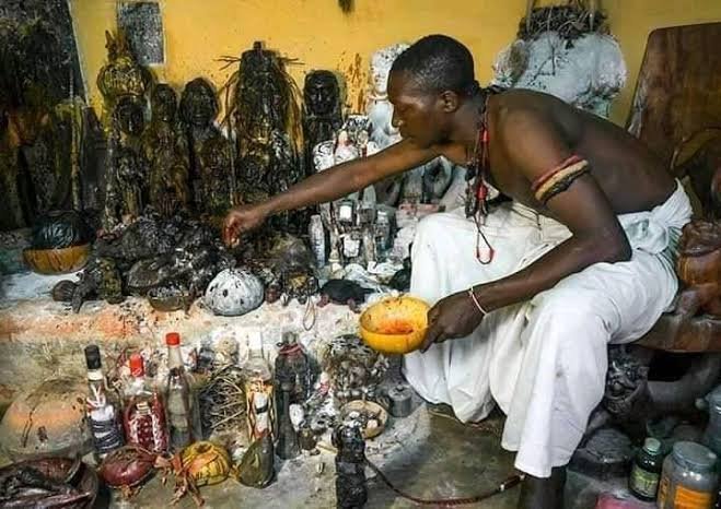 Scene from Adebiopon Village in Ogun State after an Ifa priest reportedly set himself ablaze.