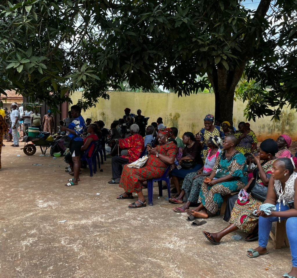 Nigerians gathered at a polling unit during an election in Nigeria