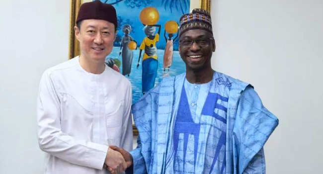 Chinese Ambassador to Nigeria Yu Dunhai during a meeting with Nigeria’s Ministry of Foreign Affairs official