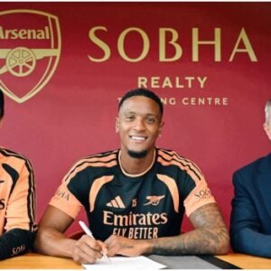 Ezri Konsa signs his Arsenal contract after completing a £51 million transfer from Aston Villa.
