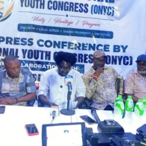 Ogoni youths and newly inaugurated Ogoni National Youth Congress executives at an International Youth Day event in Port Harcourt.