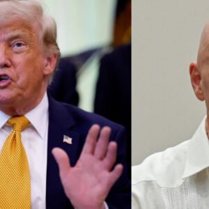 Donald Trump and FIFA president Gianni Infantino during a meeting in Colombia