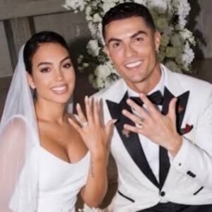 Cristiano Ronaldo and Georgina Rodriguez wedding rings after their private civil ceremony in Portugal.