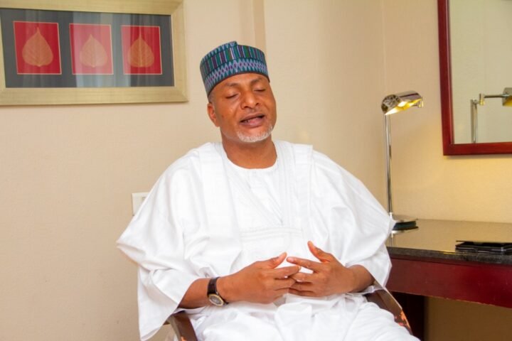 Saliu Mustapha speaking during a television interview about the 2027 Kwara Central senatorial election.