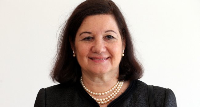 Brazilian ambassador Maria Luiza Ribeiro Viotti during an official diplomatic event following the US decision to revoke her visa amid growing tensions between Washington and Brasilia.