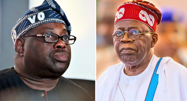 Dele Momodu and President Bola Tinubu in a composite image highlighting comments on the 2027 presidential election.