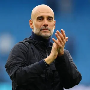 Mohamed Salah and Pep Guardiola, whose departures have ushered Liverpool and Manchester City into new Premier League eras.