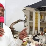 FCT officials demolishing a building obstructing a designated waterway in Maitama, Abuja, on August 18, 2026.