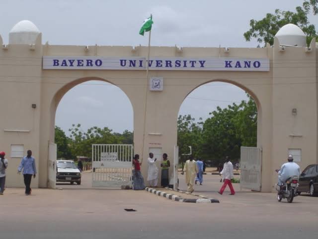 Main entrance of Bayero University, Kano, where management has banned charging of privately owned electric vehicles and motorcycles on campus.