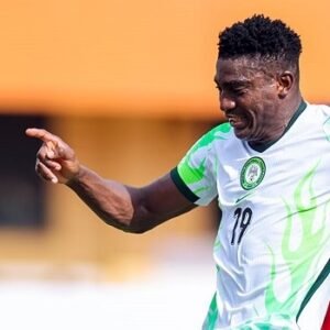 Super Eagles striker Taiwo Awoniyi during Nigeria’s AFCON 2027 qualifier against Guinea-Bissau