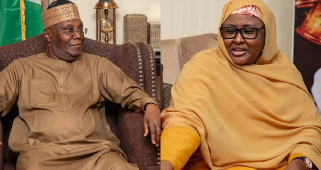 Aisha Buhari visiting former Vice-President Atiku Abubakar during a meeting in September 2026