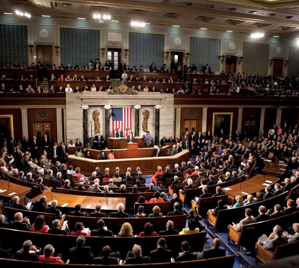 US House of Representatives chamber during a vote on the Iran war