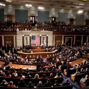 US House of Representatives chamber during a vote on the Iran war