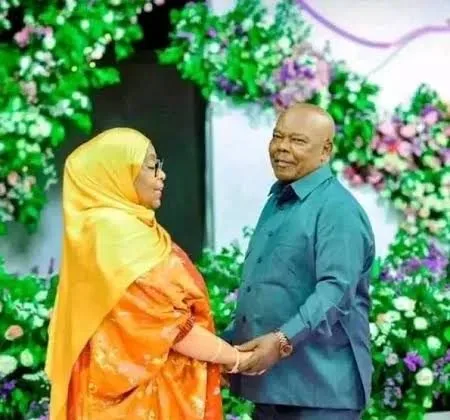 Tanzanian President Samia Suluhu Hassan with her late husband Hafidh Hassan.