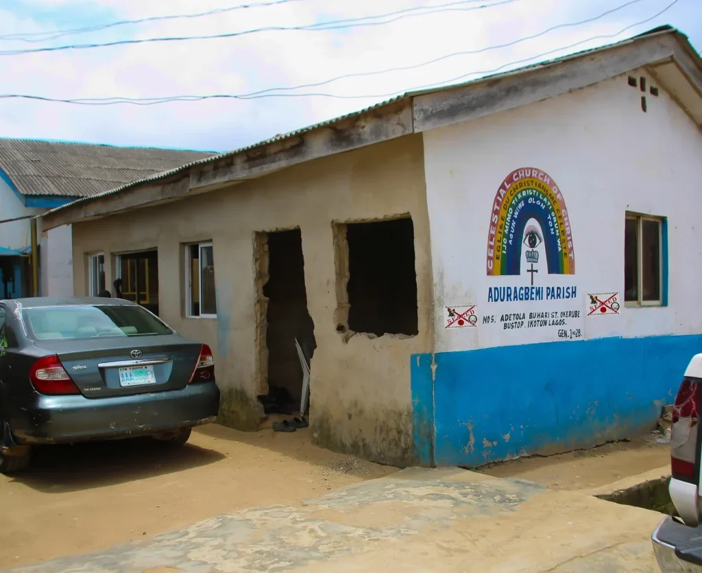LASEPA officials seal a Celestial Church of Christ in Lagos over alleged noise pollution and environmental violations.