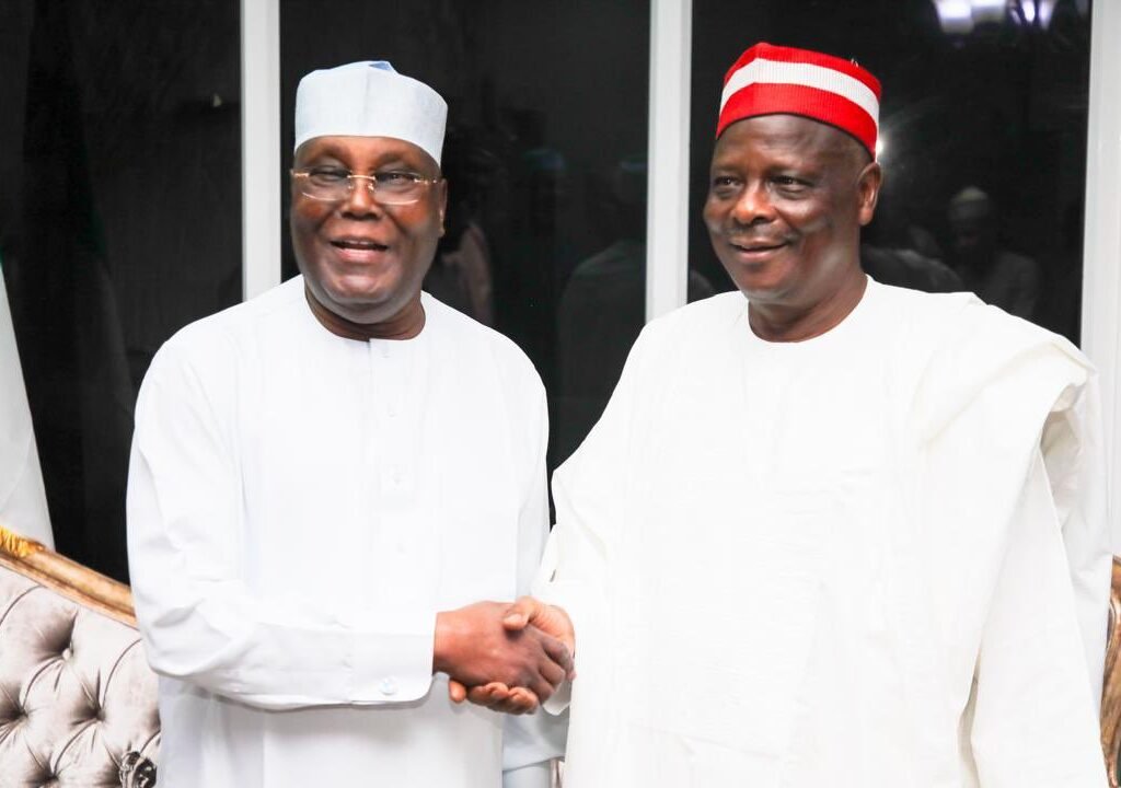 Rabiu Kwankwaso and Atiku Abubakar pictured together in a political setting.