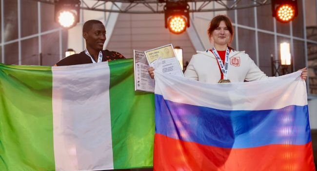 Nigerian software programmer Olaniran Taiwo Sikiru at the High-Tech Championship Final in Veliky Novgorod, Russia.