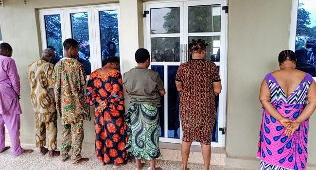 Police parade suspects arrested over alleged child trafficking as 17 rescued children are recovered in Oyo State.