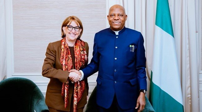 Vice President Kashim Shettima meets Costa Rican UN Secretary-General candidate Rebeca Grynspan in New York.
