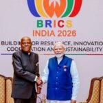 Vice President Kashim Shettima meeting Indian Prime Minister Narendra Modi during the BRICS Leaders’ Summit in New Delhi.