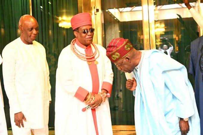 Oba of Benin Ewuare II receives APC Presidential Campaign Council delegation ahead of 2027 election.