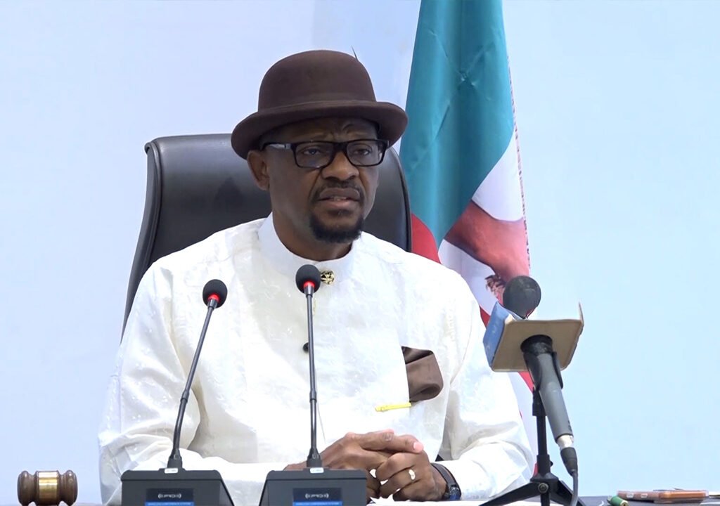 Rivers State House of Assembly Speaker Martin Amaewhule during proceedings on the 2026 ₦1.84 trillion Appropriations Bill.