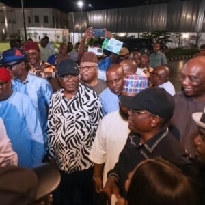 Wike, Fubara and Chinda during a reconciliation meeting in Port Harcourt