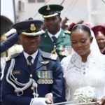 Nigerian Air Force pilot Ahamefule Man-Ugwueje and his wife Damilola Adekunle at their Abuja wedding on September 19, 2026