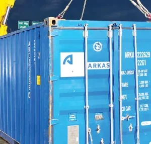 Two overturned container trucks at Mile 2 near Freeman Market, Lagos, following a crash that killed a mother and her child.