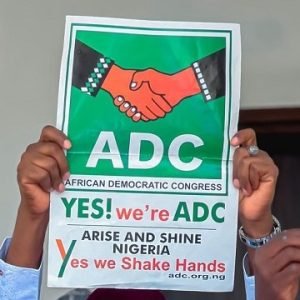 Opposition party leaders reacting in Abuja after Federal High Court ruling ordering deregistration of ADC and four other political parties in Nigeria.