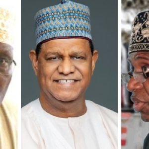 Atiku Abubakar, Rotimi Amaechi and Mohammed Hayatu-Deen during the ADC presidential primary process ahead of the 2027 election.