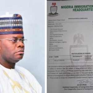 FG places Yahaya Bello on watchlist over N80bn money laundering, immigration alerts DSS