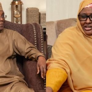 Aisha Buhari visiting former Vice-President Atiku Abubakar during a meeting in September 2026