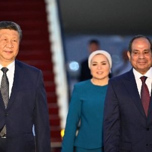Chinese President Xi Jinping and Egyptian President Abdel Fattah al-Sisi during Xi’s official visit to Cairo.