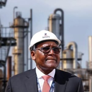Aliko Dangote speaking during the announcement of the planned 700,000 barrels-per-day refinery to be built in Lamu, Kenya.