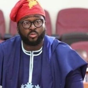 Desmond Elliot at a political event after losing the APC primary election in Surulere.