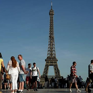Eiffel Tower in Paris, France, after reopening following a staff strike over the removal of women employees during a religious group visit.