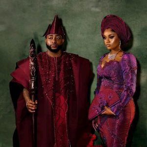 PICTURES: Davido and Chioma rock glamorous outfit at their wedding