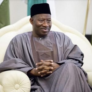 Former President Goodluck Jonathan pictured after being ratified as the Turaki-led PDP's presidential candidate for the 2027 election.