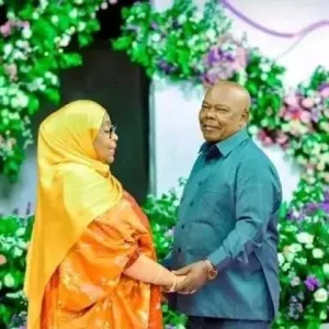Tanzanian President Samia Suluhu Hassan with her late husband Hafidh Hassan.