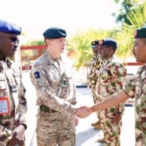 UK deputy defence chief Charlie Collins arriving in Maiduguri, Borno State, for meetings with Nigerian Army officials on counterterrorism cooperation.