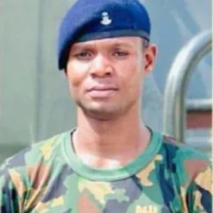 Photograph of Private Mohammed Yusuf Amutu, the Nigerian soldier declared wanted over alleged involvement in selling military uniforms to terrorists.
