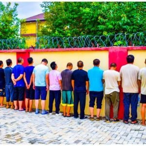 NSCDC officers present arrested suspects in an illegal lithium mining case involving Chinese nationals and Nigerians at a Federal High Court sitting in Abuja.