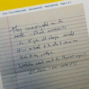 Epstein handwriting experts link newly released jail note to post-death message